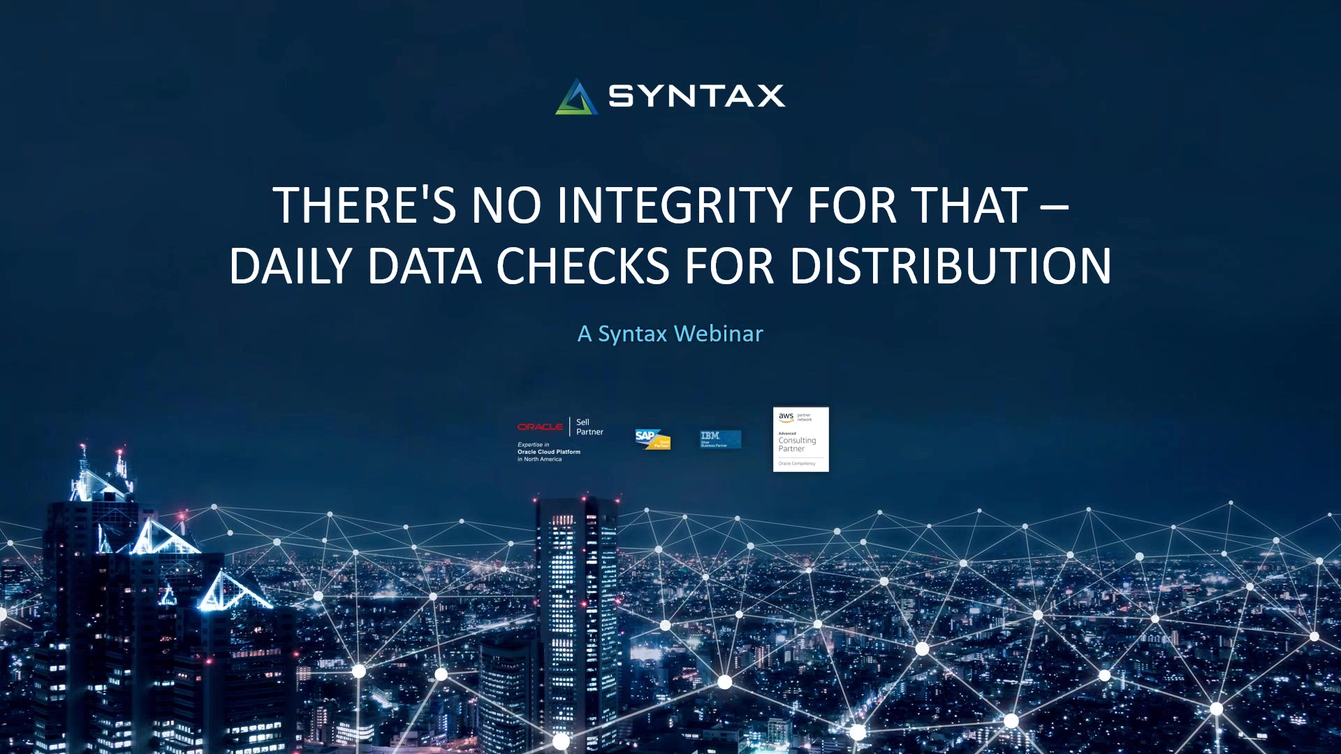 Daily JD Edwards Data Checks for Distribution OnDemand inar